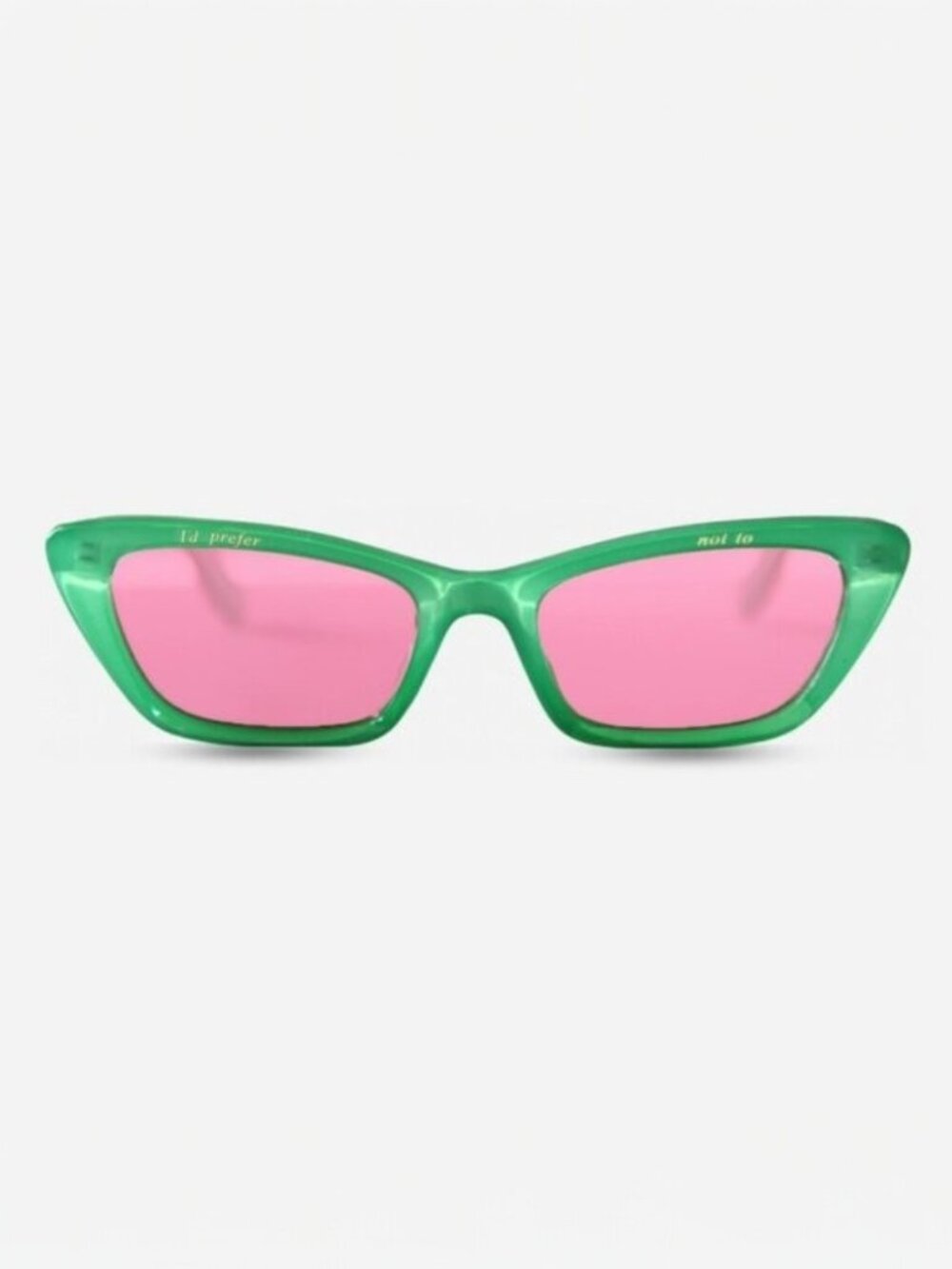 INDY Cat Eye Sunglasses Green Frame Pink Polarized Lenses Retro Y2K NWT